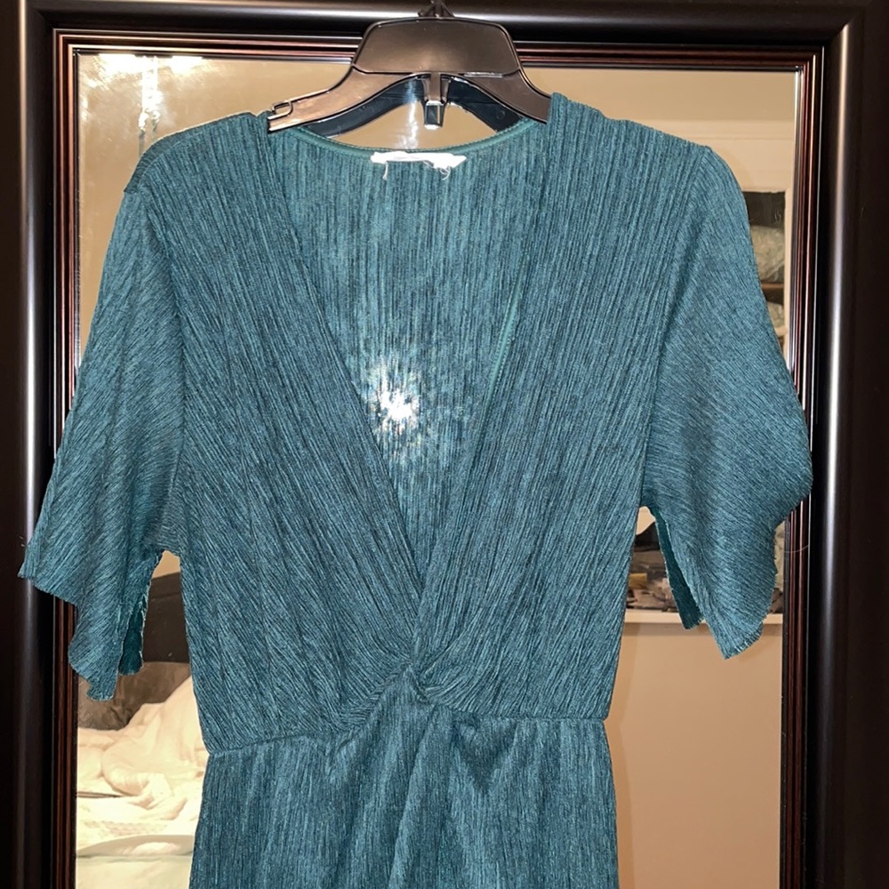 Green dress with slit